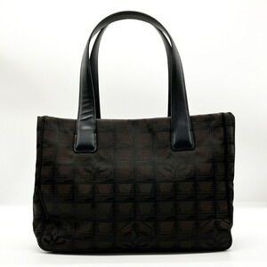 CHANEL Brown Canvas Shoulder Bag